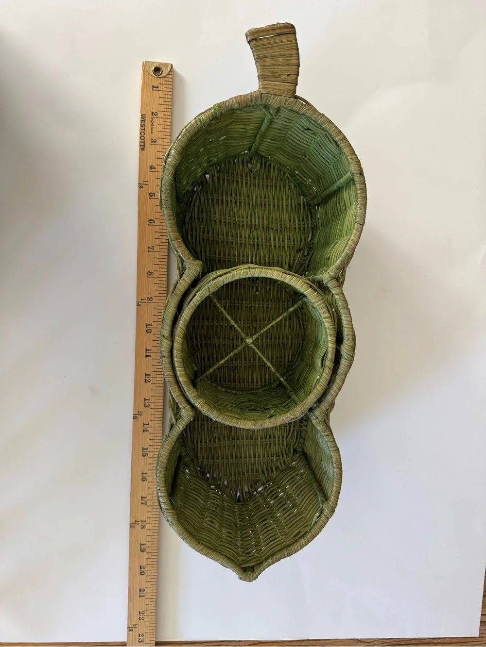 Woven Green Three-Tier Basket Organizer